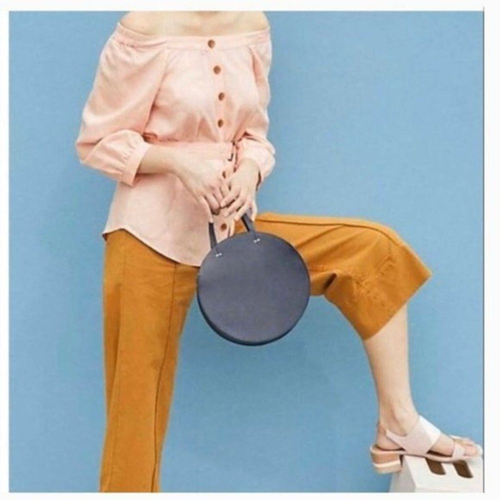 Anthropologie Alanis Tunic Top Belted Off Shoulder Peach by Maeve Womens Size 4 - Picture 3 of 9